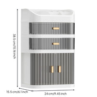 Dustproof Vanity Organizer Multi-Layer Makeup Storage Drawer Clear Design Cosmetic Display Case for Dressing Table