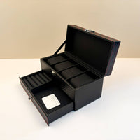 Watch Box with Drawer Compact Double-Layer Jewelry Box Stylish Watch Organizer with Drawer for Closet