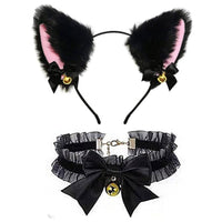 2 Pieces feline haural featureing appendages and chime Collar Set Cute Design Hair Decoration for Party-Goers