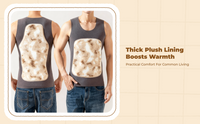 Thermal Underwear, Fleece Lined sleeveless shirt Top for Men, Navy, Winter leveling