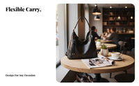 Versatile Design Large PU Leather Tote Adjustable Strap Multi-Way Carry Bag Lightweight for Students, Shopping, Commuting, Travel