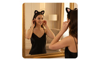 Cat Ears and Tail Set Customizable Fit Animal Cosplay Accessories Lightweight Soft Pile Animal Costume Set for Kids, Women, Halloween, Parties
