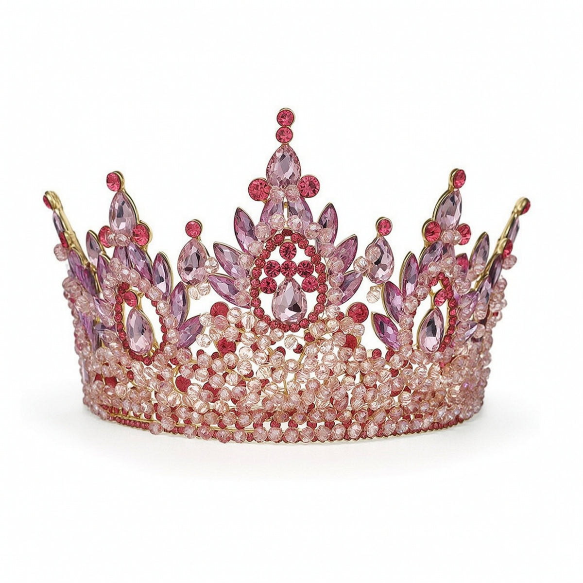 Rhinestone Crown with Comb Gold-Tone Rhinestone Crown Sparkling for Performers