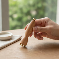 Wooden Facial Massager with Brass Tips Smooth for Self-Care