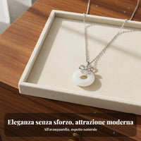 Bowknot Jade Necklace Elegant Design Safety Buckle Locket Timeless Elegance