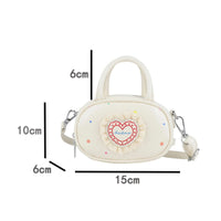 Dotted Mini Purse Lace Trim Heart Crossbody Bag Detachable Strap for Outings