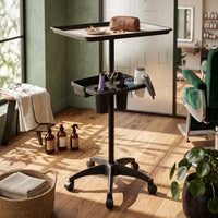 Salon Trolley Cart Mobile Rolling Salon Tray Extra Storage Trolley with Tool Holders for Hair Salons, Barber Shops