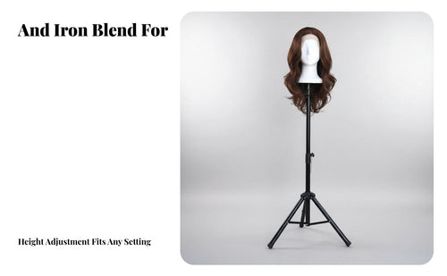 Mannequin Head Tripod Stand Foldable Design Hairpiece Stand Tripod Portable Hairdressing Practice Head Holder