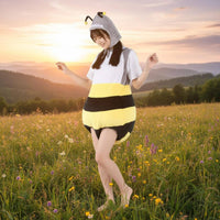 Bee Torso Shark Head Costume Cute Cartoon Design Shark Bee Costume Funny Creature Combination Suit Comfortable Novelty Clothing