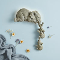 Resin Elephant Family Sculpture Symbolizes Maternal Love Mother and Young Elephant Statue Sentimental Gift Mother and 2 Young Elephants Sculpture