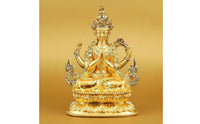 Gilt Buddha Figurine Palm Size Small Buddha Decoration Feng Shui Statue Perfect Gift Padmasambhava Statue Intricate Designs