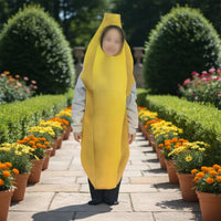 Full-Body Banana Costume Arm Openings Pull-on Banana Suit Halloween Costume Single-Color for Children