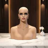 Skin-Tone Mannequin Bust Stable Head and Shoulders Bust Elegant for Showcases