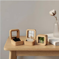 Beech Wood Jewelry Box Long-Lasting Small Square Jewelry Box Elegant