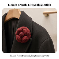 Classic Design Tweed Camellia Brooch Elegant Camellia Flower Lapel Pin for Bridesmaids, Mothers, Formal Events, Special Occasions, Parties