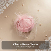 Feather Fascinator with Mesh Vintage Design Feather Fascinator Headpiece Birdcage Mesh Hat Elegant Design Retro Derby Hat