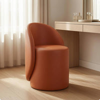 Upholstered Vanity Stool Minimalist Low-Back Vanity Chair Upholstered Makeup Chair Padded Seat Dressing Stool Backrest Support