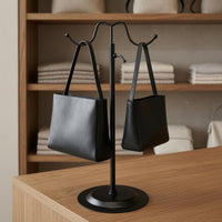 Handbag Display Stand Minimalistic Metal Handbag Stand Compact Bag Holder Rack