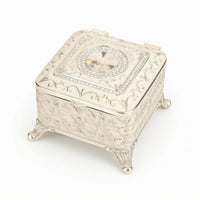 Decorative Jewelry Box Faceted Ornament Decor Item Fitted Lid