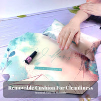 Waterproof Octagon Manicure Table Mat Set Easy to Clean Nail Art Armrest Pillow and Mat Soft & Comfortable for Beauty Students, Vanity Desk