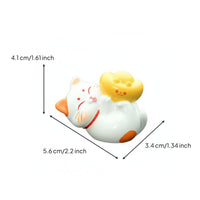Cute Creature Design Fortunate Cat Figurine Compact Size Fortunate Cat Ornament Exquisite Craftsmanship for Business Owners, Drivers
