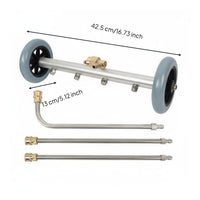 2-in-1 Undercarriage Cleaner Water Broom 360° Rotatable Wheels for Deck, Patio