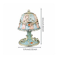 Table Lamp Jewelry Box Ornamental Finial Enamel Jewelry Box Collectible