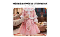 Girls Traditional Chinese Dress Set, Winter Thick Cheongsam, Padded Tang Suit, Warm Holiday Costume