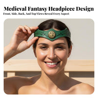 Medieval Leather Headband Vintage Design Leather Stag Circlet Medieval Headband Handmade Historical Headpiece Adjustable Size