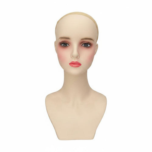 Mannequin Head with Shoulders Tapered Torso Hairpiece Bust Mannequin Elegant Hairpiece Display Bust