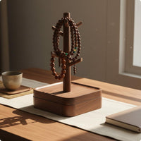 Walnut Wood Bracelet Stand Decorative Design Wooden Beaded Bracelet Display Rack