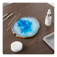 Artistic Resin Mixing Plate Nail Art Palette Decorative Gold Rim Polish Mixing Tray Lightweight Manicure Supply for DIY Manicurists