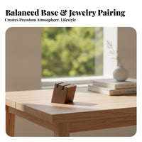 Walnut Wood Ring Display Holder Stand Faceted Ring Display Holder With