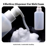 Refillable Perm Lotion Foamer Bottle Soft Squeezable Body Press Foam Bottle Measurement Markings for Salon Professionals, Barbershop, Home