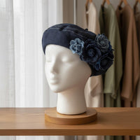 Floral Jean Beret Japanese Design Headwear Fashionable for Women