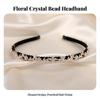 Crystal Flower Hairband, Crystal Headband, Cute Women's Hair Accessory, Bangs Holder, Face Washing, Elegant Floral Design