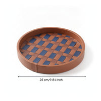Stitched Detail Multifunctional Decorative Storage Tray Braided Organizer Tray