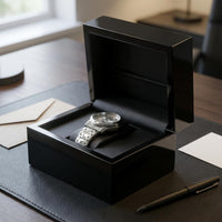 Black Wooden Watch Box Glossy Finish Storage Velvet Velvet-Lined
