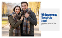 Plaid Scarf, Thickened Long Tassel, Autumn Winter Neck Warmer, Unisex, Soft Polyester, Gift Option