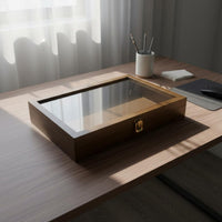 Clear Lid Wooden Box Long-Lasting Construction Wood Jewelry Storage Box Multipurpose Handmade for Hobbyists