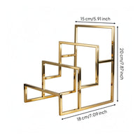 Stainless Steel Clutch Stand Multi-Tier Metal Wallet Display Stand Luxury Feel Stepped Purse Holder for Retailers, Closet