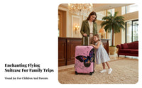 2 Pieces Butterfly Print Hardshell Trolley and Vanity Case Built-in Combination Lock Hardshell Set Telescopic Handle Suitcase Lightweight for Children, Families, Travelers, Boarding, Vacation, Airport