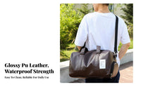 PU Leather Travel Bag Gender-Neutral Design PU Leather Duffel Bag Waterproof Gym Duffel Comfortable Handles Lightweight for Men