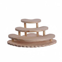 Corner Display Shelf Multifunctional 3-Tier Wooden Display Simple Setup Assembly Fan-Shaped Organizer Rack for Collectors, Desktop