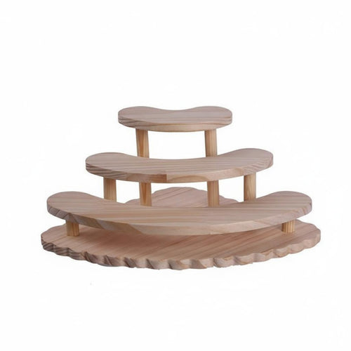 Corner Display Shelf Multifunctional 3-Tier Wooden Display Simple Setup Assembly Fan-Shaped Organizer Rack for Collectors, Desktop