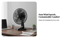 Wide Angle Oscillation Oscillating Desk Fan Safety Grille Tabletop Cooling Fan Multiple Speed Settings Energy Saving for Students, Bedroom, Office, Dorm Room