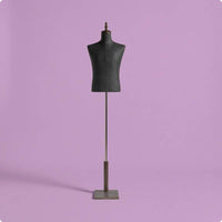 Male Mannequin Torso Textile-Covered Male Torso Mannequin Wooden Base