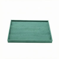 Jewelry Display Tray Green Accessory Storage Shallow