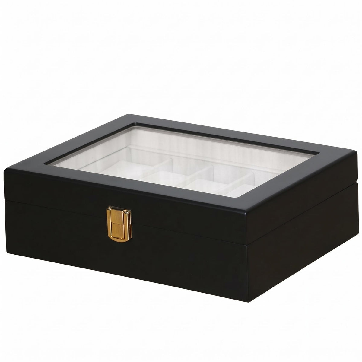 Watch Storage Box Gold-Colored Clasp Watch Display Case Padded Interior