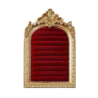 Arched Jewelry Frame Ornate Velvet-Covered Jewelry Stand Ribbed